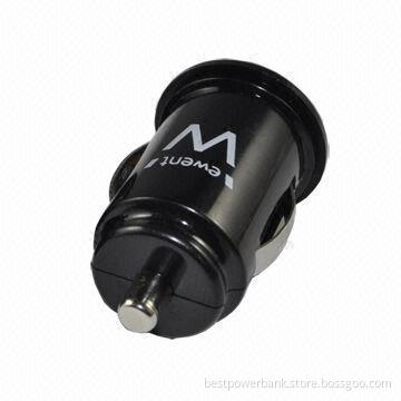 High-quality ABS Dual-USB Car Charger with 2,100mAh Big Current, OEM Orders Available